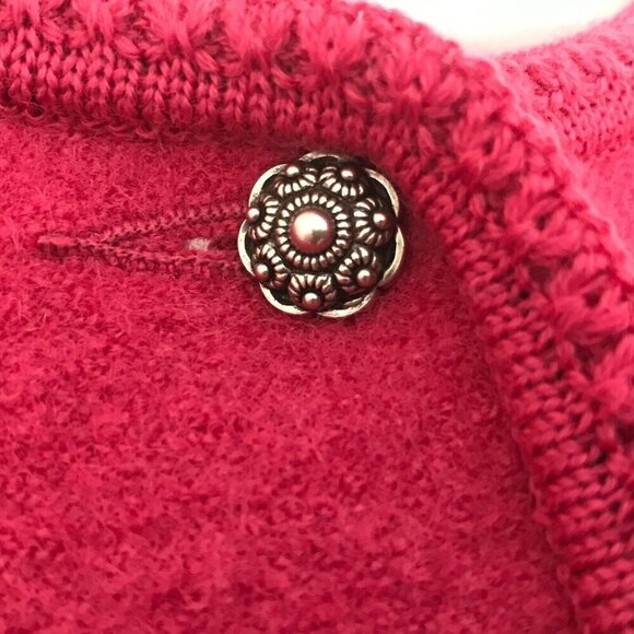 Geiger Austria Pink Button Front Cardigan Boiled Wool Sz 40 Sweater Knit Career - Picture 9 of 12